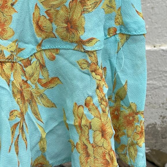 Vintage Y2K Ethereal Romantic Summer resort floral ruffle bottom blind date XS - Picture 6 of 11
